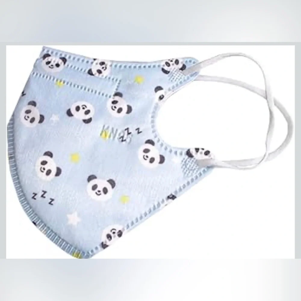 Panda Print Kids Face Mask - Blue